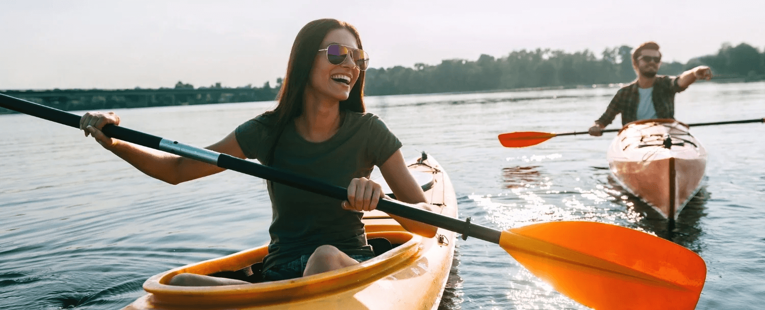 Couple kayaking