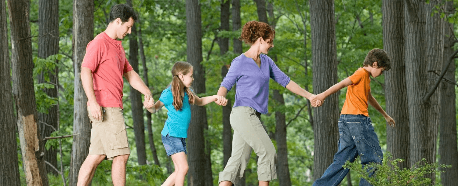 Family exploring the outdoors.