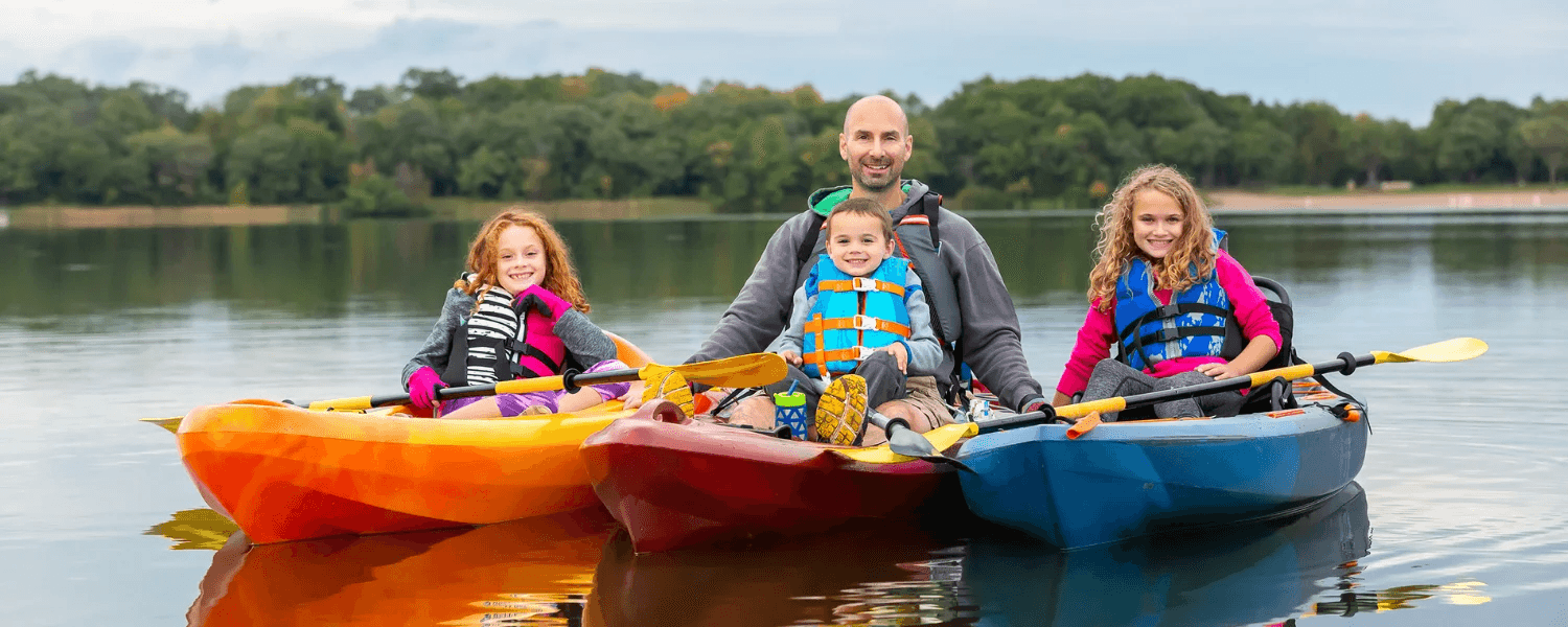 Family kayaking